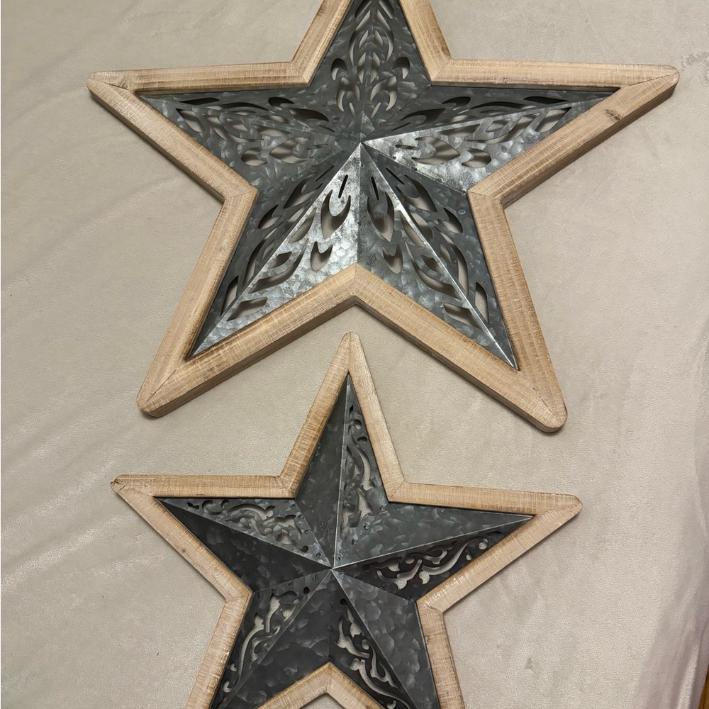 Rustic Star Art with Textured Metal Inlay